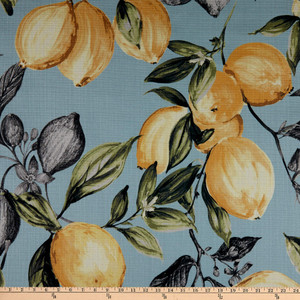 Laguna Lemon Ticking Fabric