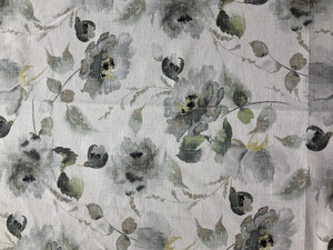 Swavelle Whitehaven Floral Barkcloth Cloud Mist | Medium Weight Barkcloth Fabric | Home Decor Fabric | 54" Wide