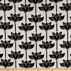 Novogratz Long Stem Lotus Slub Duck Tuxedo | Medium Weight Duck Fabric | Home Decor Fabric | 54" Wide