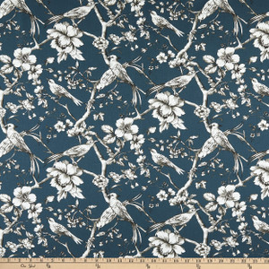 STOF France Fauvette Sateen Duck Petrole | Medium Weight Duck, Sateen Fabric | Home Decor Fabric | 55" Wide