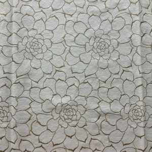 Calista Succulent Embroidered Woven Hazel | Medium Weight Woven Fabric | Home Decor Fabric | 53" Wide