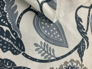 Laura & Kiran Palampore Print Duck Indigo | Medium Weight Duck Fabric | Home Decor Fabric | 56" Wide