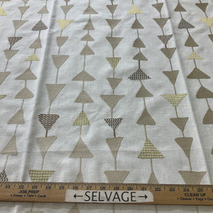 Covington Argento Embroidered Natural | Medium/Heavyweight Woven Fabric | Home Decor Fabric | 51" Wide