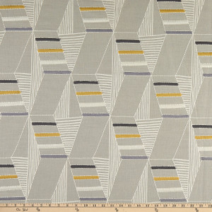 tfa Grand Scheme Embroidered Battleship | Medium/Heavyweight Duck Fabric | Home Decor Fabric | 54.75" Wide