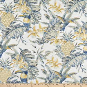 Claridge Home Amazonia Embroidered Woven Spa Blue | Medium Weight Basketweave Fabric | Home Decor Fabric | 54" Wide