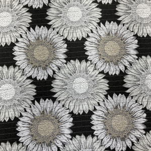 Performatex Daisy Chain Outdoor Woven Black Linen | Medium Weight Outdoor, Woven Fabric | Home Decor Fabric | 54" Wide