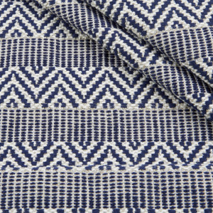 Swavelle Notch Recycled Woven Navy | Medium/Heavyweight Woven Fabric | Home Decor Fabric | 55" Wide