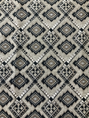 Arizona Chenille Jacquard Black | Upholstery Fabric | Aztec Design in Black / Taupe / Brown  | Heavyweight | 56" Wide | By the Yard