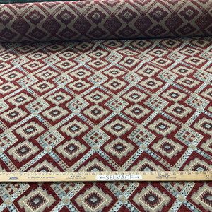 Arizona Chenille Jacquard Cinnabar | Very Heavyweight Jacquard, Chenille Fabric | Home Decor Fabric | 56" Wide