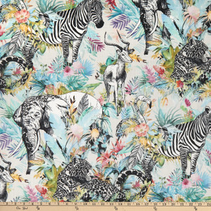 Rainbow Zebra Fabric for Home DIY Project, Wildlife Animal Skin Print  Themed Upholstery Fabric, Watercolor Fabric for Clothing Sewing and Home