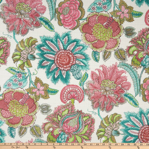 Comersan Fabrics Dante Duck White And Pink | Lightweight Duck Fabric | Home Decor Fabric | 55" Wide