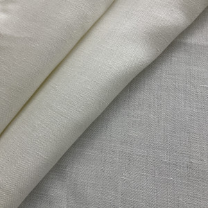 Number One Textiles Herringbone Linen White | Medium/Heavyweight Linen Fabric | Home Decor Fabric | 54" Wide