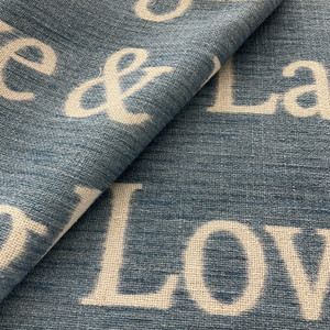 Hot Tropics Love and Laugh Donegal Woven Chambray Blue | Heavyweight Woven Fabric | Home Decor Fabric | 54" Wide