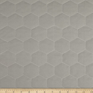Performatex Quilted Ultra Hex Plush Outdoor Light Grey | Medium Weight Outdoor, Woven Fabric | Home Decor Fabric | 54" Wide