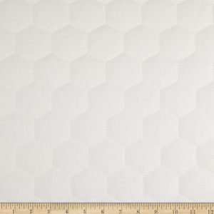 Performatex Quilted Ultra Hex Plush Outdoor White | Medium Weight Outdoor, Woven Fabric | Home Decor Fabric | 54" Wide