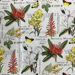 STOF France Botanical Blanc 001 | Home Decor Fabric | 55" Wide