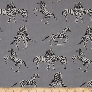 Novogratz Zebra Indoor/Outdoor Silver | Medium Weight Outdoor, Woven Fabric | Home Decor Fabric | 54" Wide