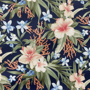 Tommy Bahama Fleur Le Mar Outdoor Ink | Medium Weight Outdoor Fabric | Home Decor Fabric | 54" Wide