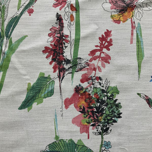 PKL Studio Free-Hand Floral Basketweave Fresh | Medium/Heavyweight Basketweave Fabric | Home Decor Fabric | 54" Wide