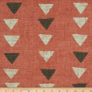 Pomegranate PKL Studio Nomadic Triangle Basketweave Pomegrante | Medium/Heavyweight Basketweave Fabric | Home Decor Fabric | 54" Wide