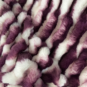 White/Red Violet EZ Fabric Stretch Faux Fur Snow Chinchilla Snuggle White/Red Violet | Very Heavyweight Faux Fur Fabric | Home Decor Fabric | 58" Wide
