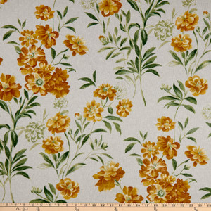 STOF France Dalhia Canvas Moutarde | Medium Weight Canvas Fabric | Home Decor Fabric | 55" Wide