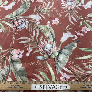 Marsala STOF France Digital Chloris Satin Marsala | Medium Weight Satin Fabric | Home Decor Fabric | 55" Wide