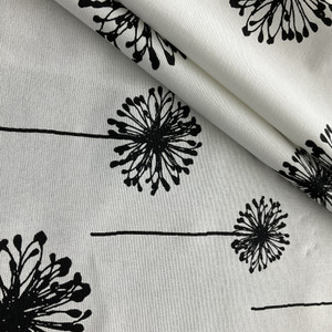 Premier Prints Dandelion Cotton Duck White/Black | Medium Weight Duck Fabric | Home Decor Fabric | 54" Wide