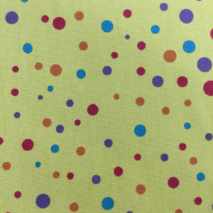 6 Yard Piece of Multicolored Dots on Yellow | Home Decor / Drapery Fabric | Cotton | 54 Wide | By the Yard