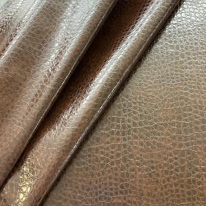 1.33 Yard Piece of Faux Leather Crocodile Brown | Very Heavyweight Faux Leather Fabric | Home Decor Fabric | 54" Wide