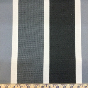 2.5 Yard Piece of Stripes in Gray / Black / Off White | Isleworth Stripe in Smoke by BELLA-DURA | Indoor / Outdoor Fabric | WATER RESISTANT | 54" Wide | BTY | BD-122-REM2