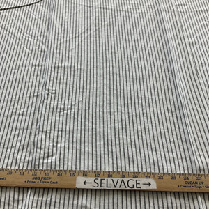 4 Yard Piece of Victoria Narrow Stripe Linen Smoke Grey | Lightweight Linen Fabric | Home Decor Fabric | 55" Wide