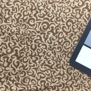 3 Yard Piece of Swirl Design in Two Toned Brown | Drapery Fabric | Polyester | 54 Wide | By the Yard