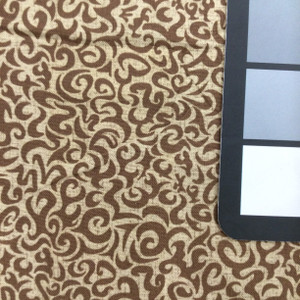 3 Yard Piece of Swirl Design in Two Toned Brown | Drapery Fabric | Polyester | 54 Wide | By the Yard