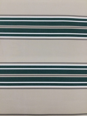 2.25 Yard Piece of Beige/ Forest Green /Khaki Stripe | 46 inch | Awning and Marine Weight Fabric | Outdoor Coverings | By The Yard