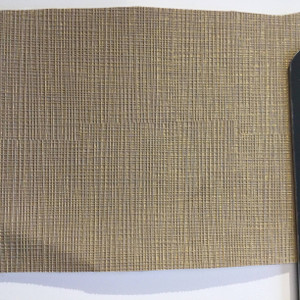 1.66 Yard Piece of Vinyl Fabric | Golden Tan Woven Texture | Felt-Backed | Upholstery / Bag Making | 54 Wide