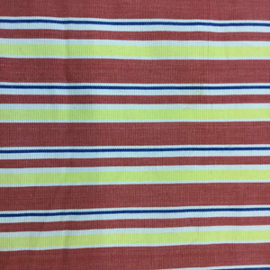 3.66 Yard Piece of Vintage Stripes in Red / Yellow / Blue | Upholstery Fabric | 54 W | By the Yard