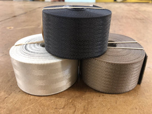 2” seatbelt webbing 5 yard piece | CLOSEOUT ITEM | SILVER