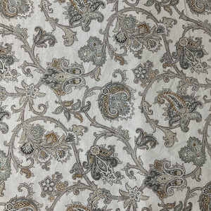 Arezzo in Porcini | Home Decor Fabric | Paisley Floral in Orange / Mint / Natural | Waverly | 54" Wide | By the Yard