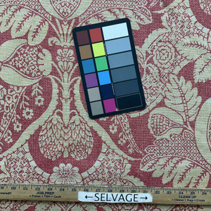 Artifact in Antique Red | Home Decor Fabric | Red Tan Floral | Drapery | P/Kaufmann | 54" Wide | By The Yard