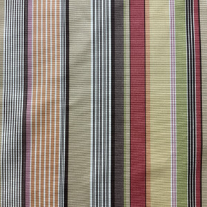 Cool in Chocolate | OUTDOOR Home Decor Fabric | Stripes in Orange / Green / Brown / Red | Kaufmann | Medium Weight | 54" Wide | By the Yard