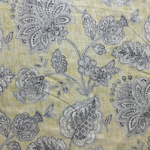Tahitian Dawn in Sunsplash | Home Decor Fabric | Floral in Yellow / Grey | Tommy Bahama | Linen Like | Medium Weight | 54" Wide | By the Yard