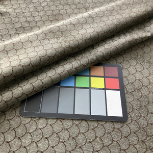 Fish Scale in Grey / Brown | Upholstery Fabric | Chenille Scalloped Design | Heavyweight | 54" Wide | By the Yard