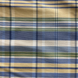 Clubhouse in China Blue | Drapery / Light Upholstery Fabric | Plaid in Blue / Yellow | Medium Weight | 54" Wide | By the Yard