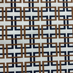 Cross Town in Copper | Upholstery Fabric | Navy Copper Geometric Jacquard | Medium Weight | Commercial Grade | 54" Wide | By The Yard