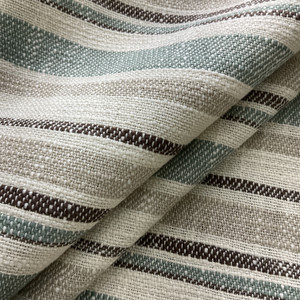 Hampton in Spa | Upholstery Fabric | Blue Brown Stripe | Medium Weight | 54" Wide | By The Yard
