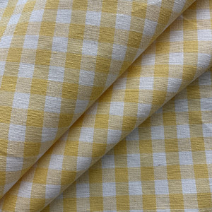 Allegro in Yellow | Upholstery / Drapery Fabric | Check Plaid in Yellow / White | Medium Weight | 54" Wide | By the Yard (Also sku:skndeco0324-1746)