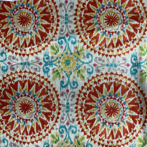 Give it a Whirl in Sundance | Home Decor Fabric | Red Blue Green | Linen-like | Dena Home | 54" Wide | By the Yard