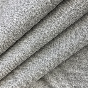 Subtle Herringbone in Dove | Upholstery Fabric | Grey Fleece-backed | Medium Weight | 54" Wide | By The Yard