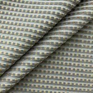 Geometric Stripes in Spa | Upholstery Fabric | Taupe and Gold Velvet Stripe | Medium Weight | 54" Wide | By The Yard